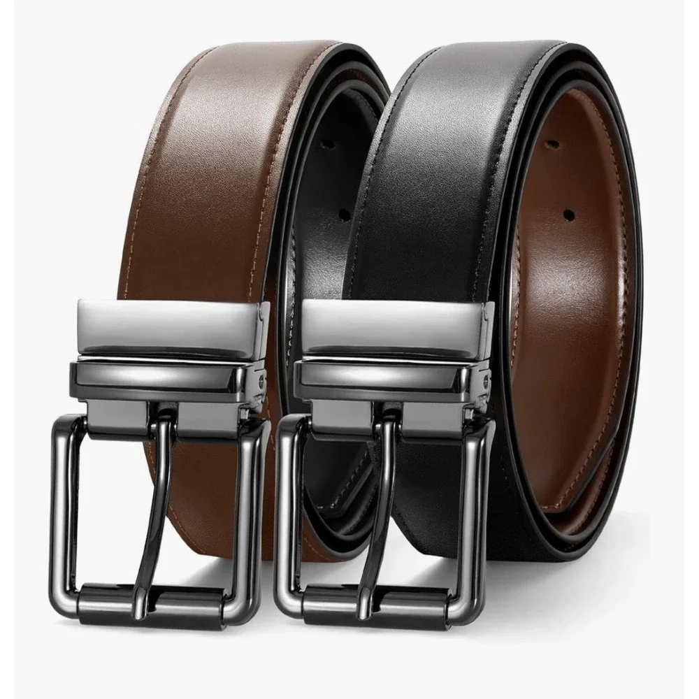 JASGOOD‎ Men's Belt, Reversible Leather Belts for Men for Dress Pants 45-48